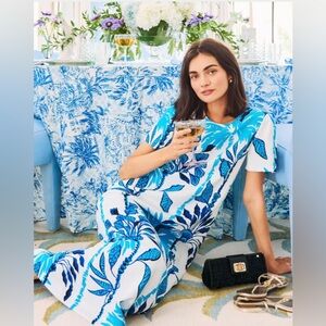 NWT Lilly Pulitzer Charlee Maxi Dress Coconut Swayin in the Breeze Size 12